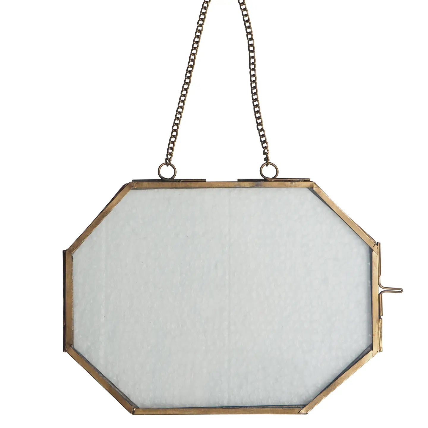 Small Hexagon Hanging Frame in Glass 5.5" x 8"