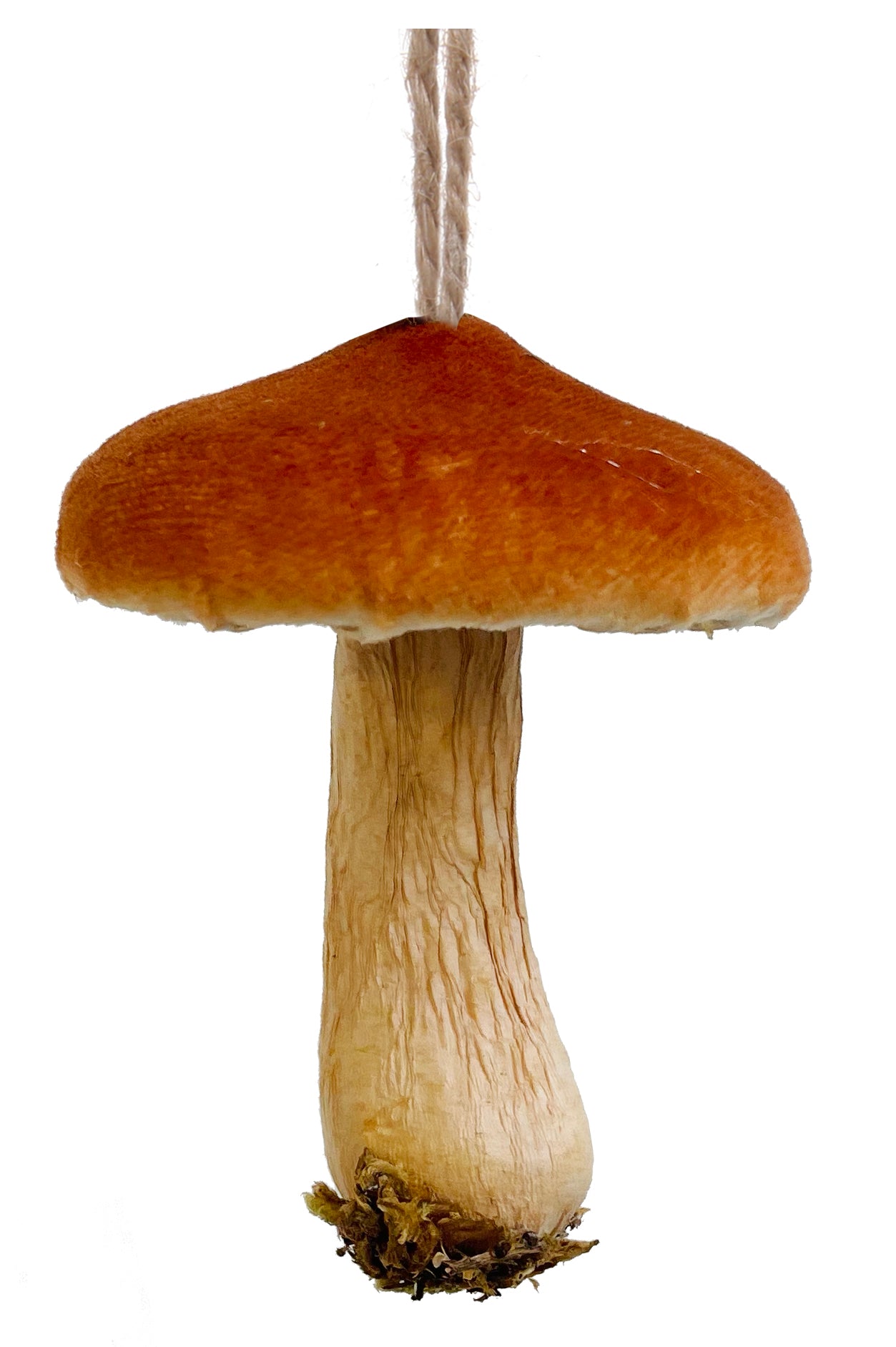 Velvet Round Mushroom Ornament 9cm
