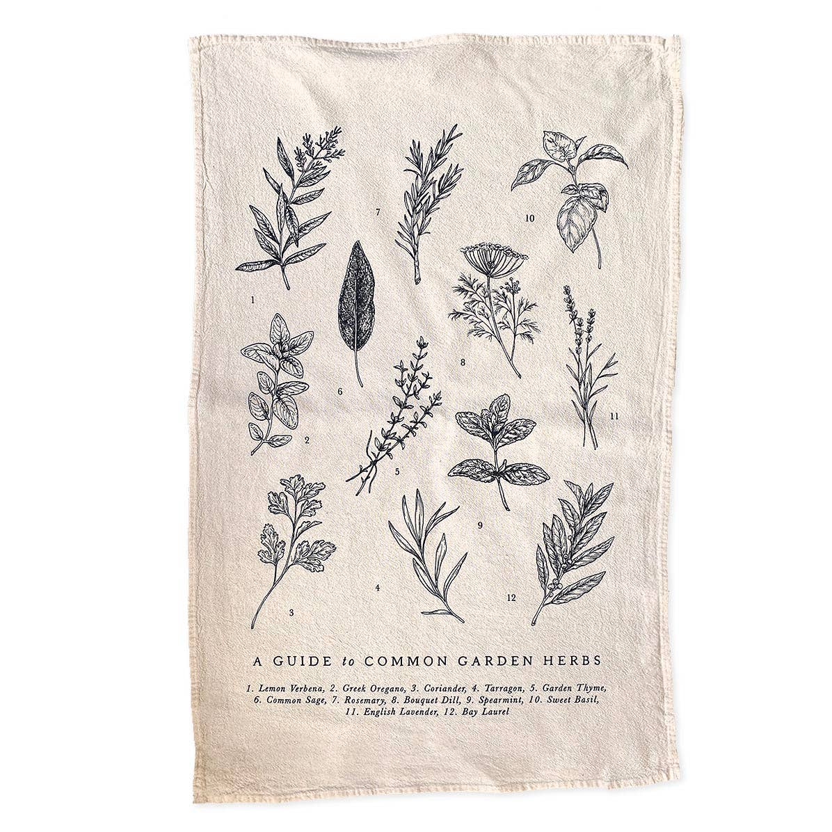 Garden Herbs Tea Towel