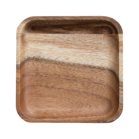 Suar Wood Square Plate 6"