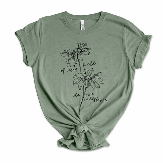 She Is A Wildflower Tee Shirt