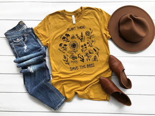 Plant these Save the Bees | Bee Lover Shirt