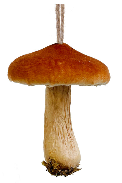 Velvet Round Mushroom Ornament 9cm