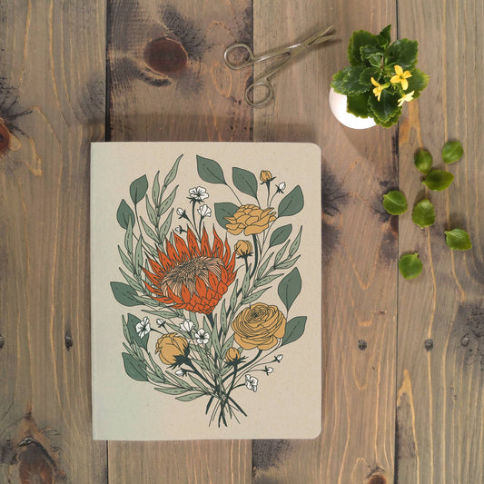 Protea Flowers large layflat notebook