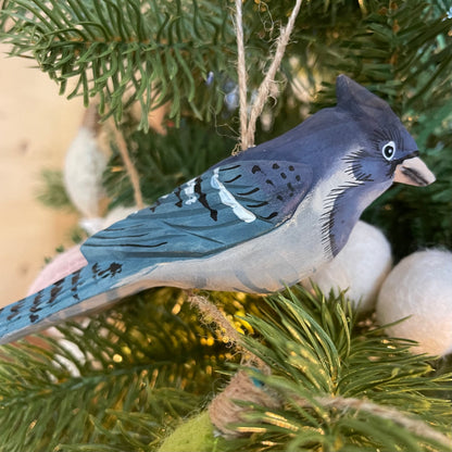 Blue Jay Bird Ornament 12cm