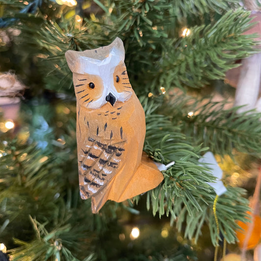 Brown Owl Ornament 8cm