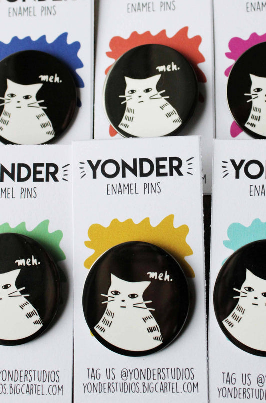 Meh Cat Enamel Pin